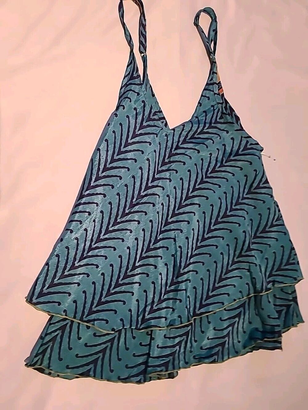 Uzbec Interior Liner Style INDIAN FANCY 100% SILK PRINTED TOP SZ. M - Picture 4 of 8